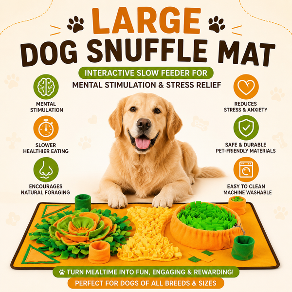 Large Dog Snuffle Mat – Interactive Slow Feeder for Mental Stimulation & Stress Relief