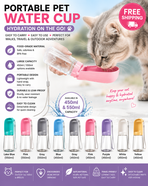 550 ML Portable Dog Water Bottle for Outdoor Adventures