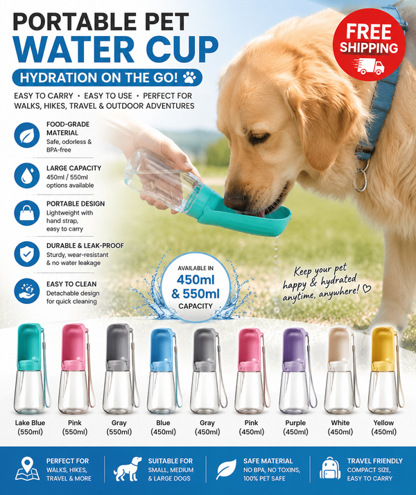 550 ML Portable Dog Water Bottle for Outdoor Adventures